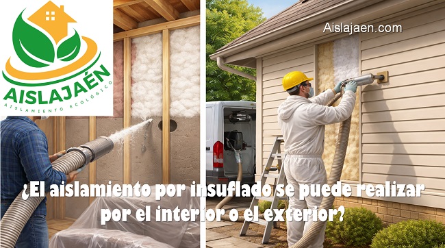 El aislamiento por insuflado se puede realizar por el interior o el exterior