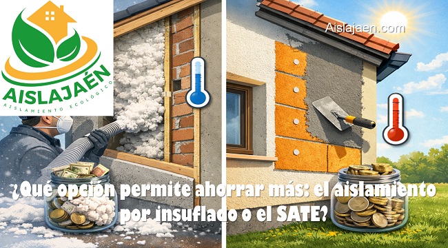 Qué opción permite ahorrar más el aislamiento insuflado o el SATE
